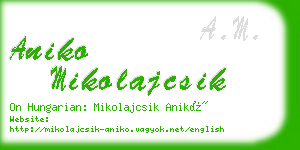 aniko mikolajcsik business card